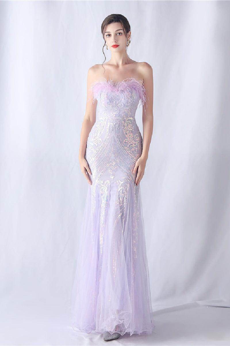 Trumpet-Mermaid Floor Length Sequins Dress 794428992571 - COCOMELODY